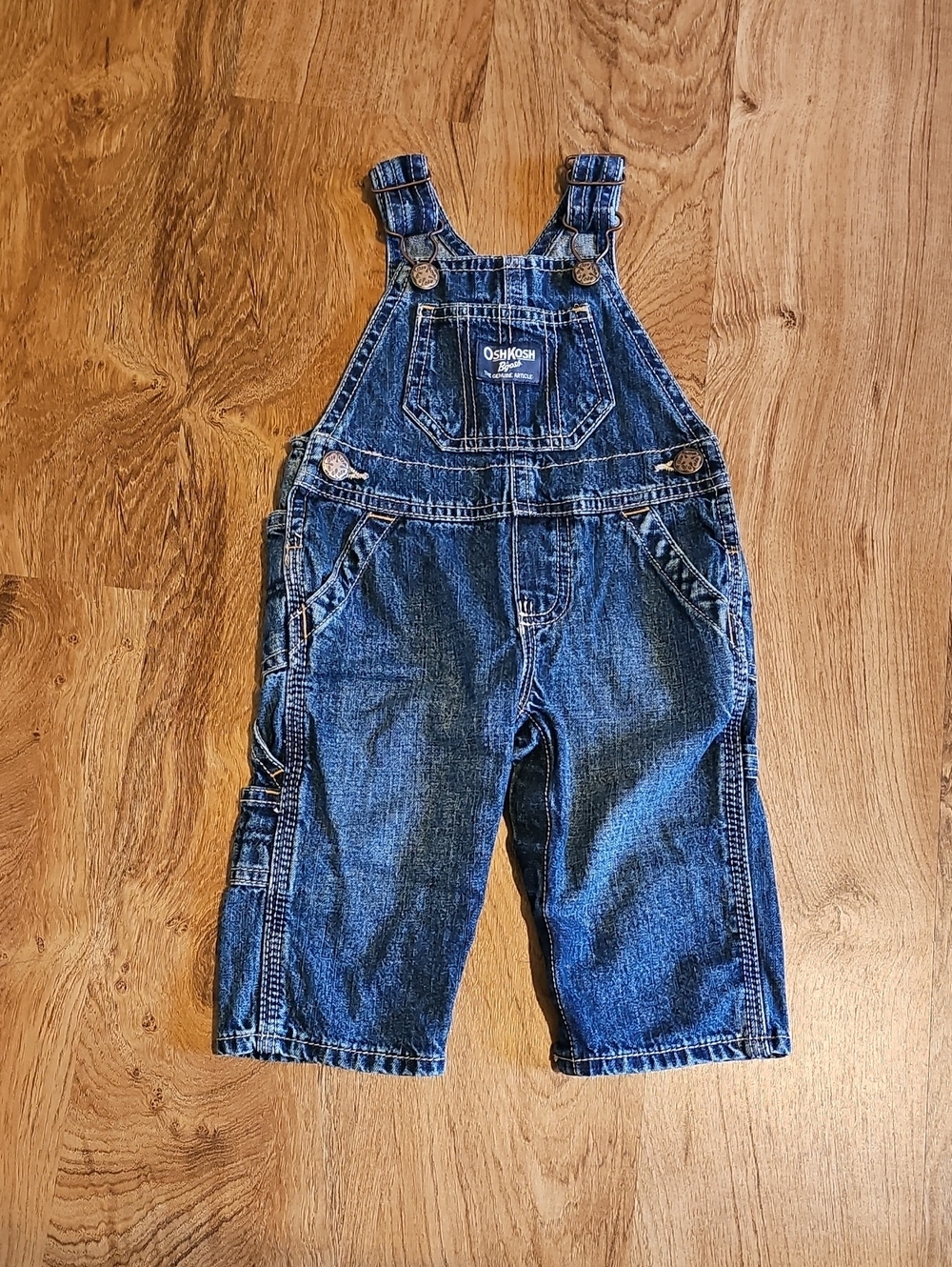 OshKosh B'gosh Dark Blue Kids Denim Overalls
